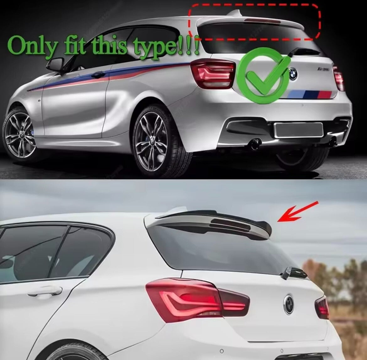BMW 1 Series F20 F21 2011-2019 Carbon Fibre Spoiler Extension Rear Wing Lip