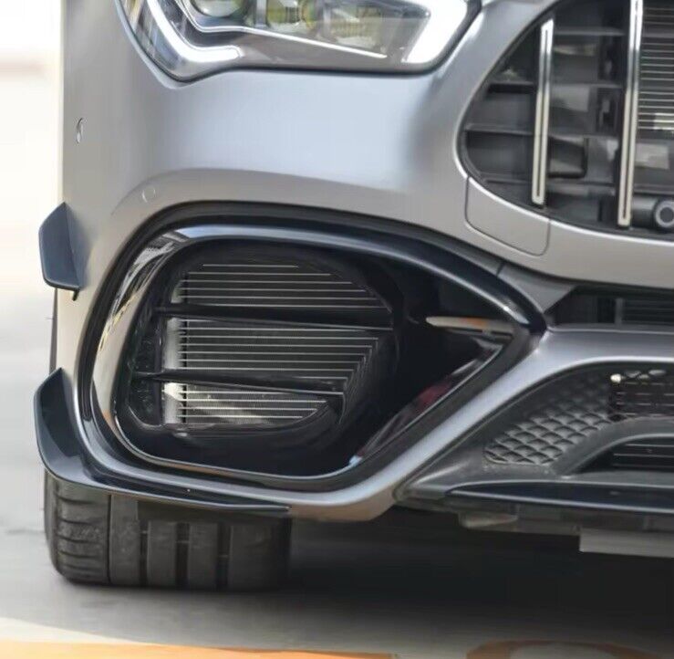 Gloss Black Front Bumper Canards For Mercedes CLA45 AMG C118 2020 2021 4pcs