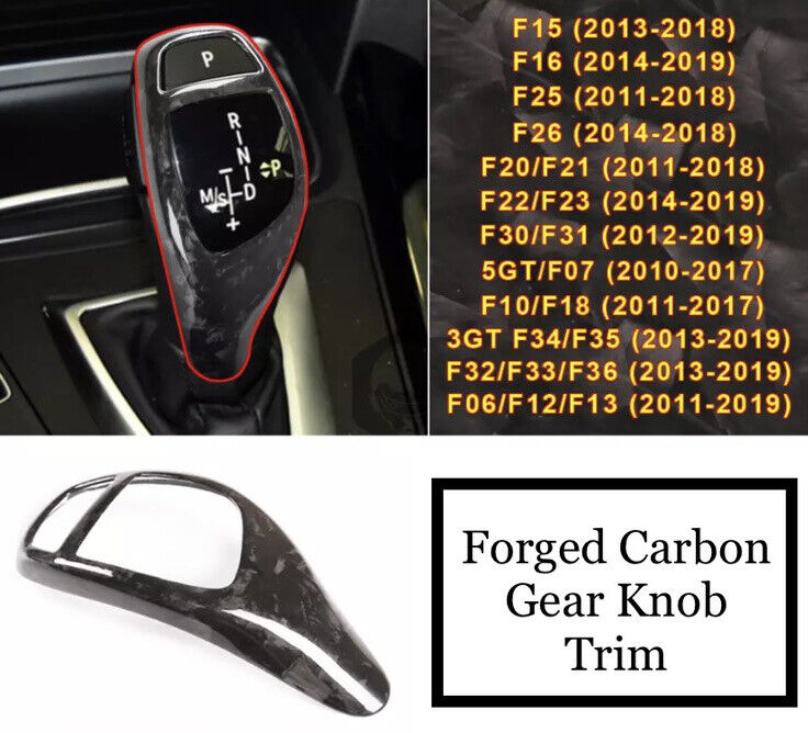 BMW 1 2 3 4 5 6 X Series Forged Carbon Fibre Gear Knob Shift Cover Automatic
