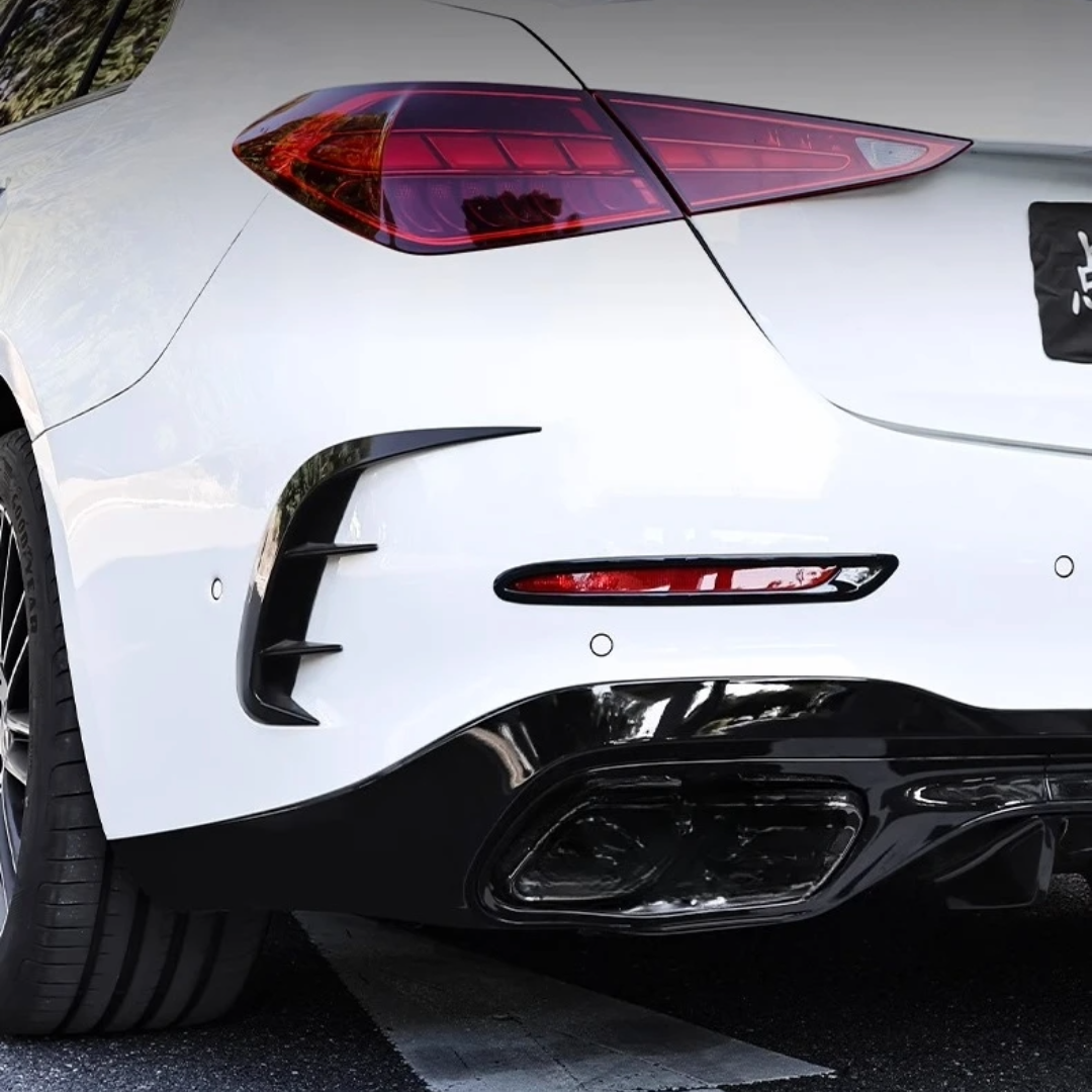 Gloss Black Rear Bumper Reflector Surrounds For Mercedes C Class W206 2022+