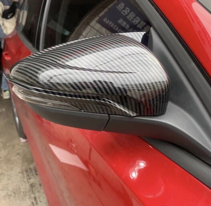 Ford Focus MK4 2019-2021 Carbon Fibre Effect Mirror Caps Horn Style Aero Blade