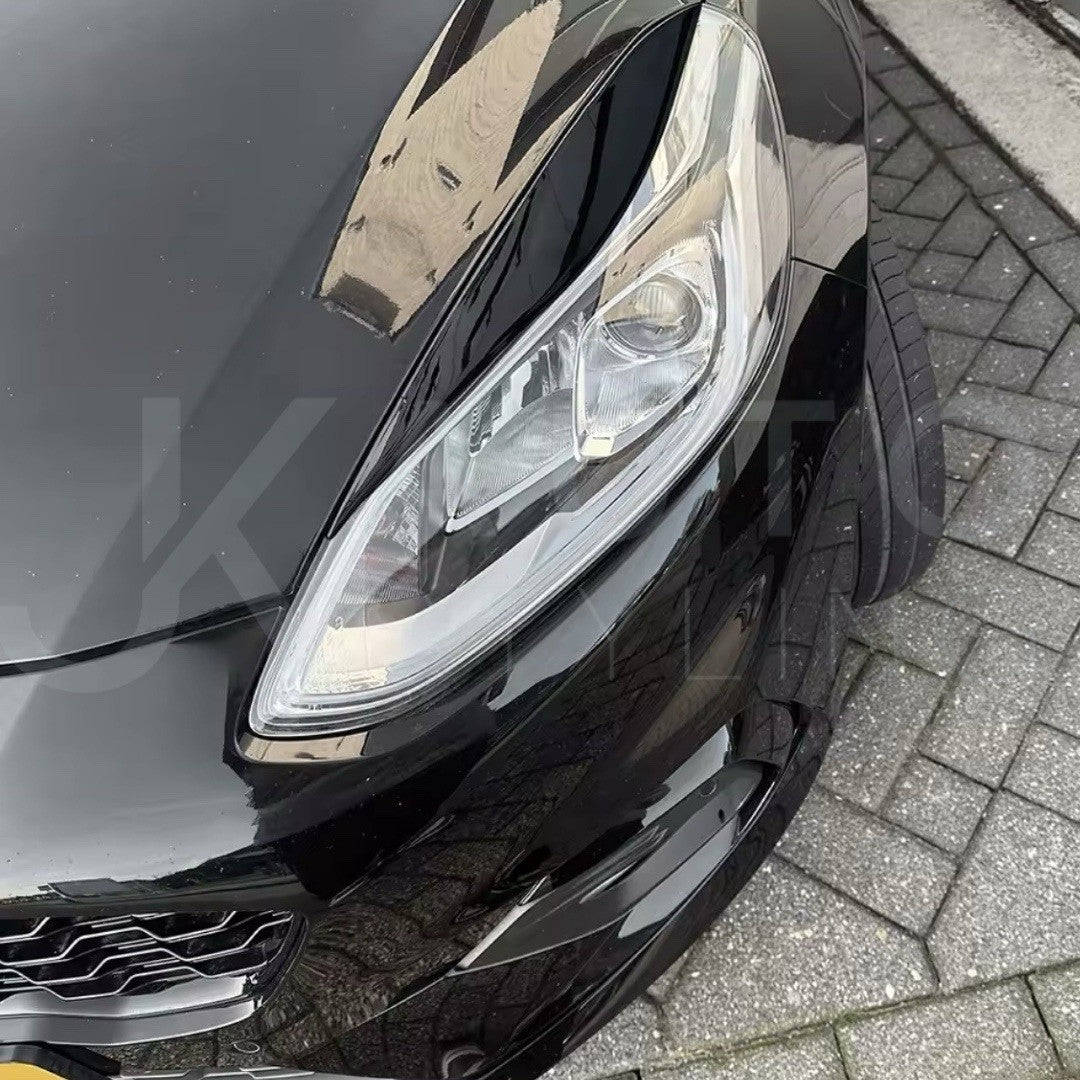 Ford Fiesta MK8 2017-2020 Gloss Black Headlight Eyelid Eyebrows 2pcs