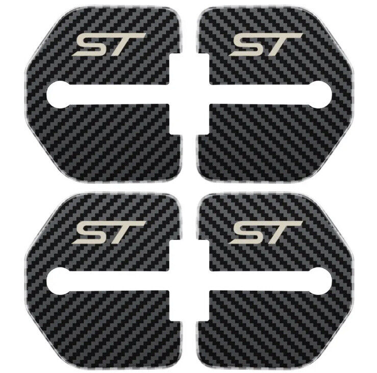 Ford ST Carbon Fibre Effect Door Lock Covers For Ford Fiesta Focus ST 4pcs