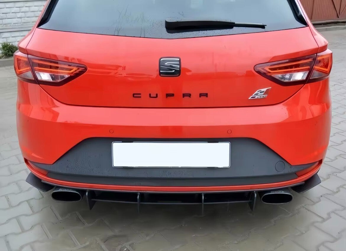 Seat Leon MK3 5F FR Cupra 2012-2016 Gloss Black Rear Bumper Diffuser + Spats Kit