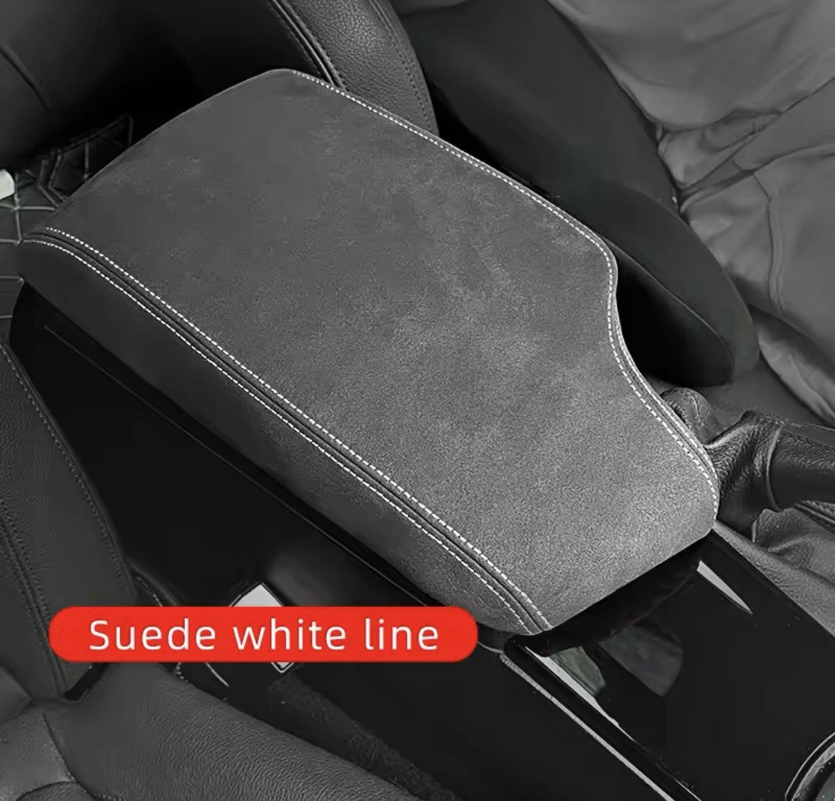 BMW 4 Series F32 F33 F36 2013-2020 Suede Armrest Cover With White Stitching RHD