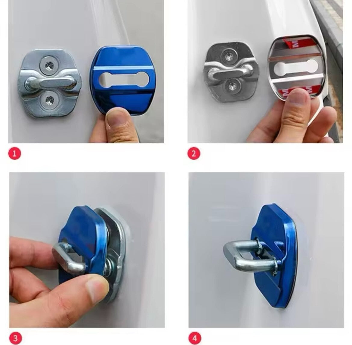 Nissan Qashqai Silver Stainless Steel Door Lock Protector Covers Accessories 4pc
