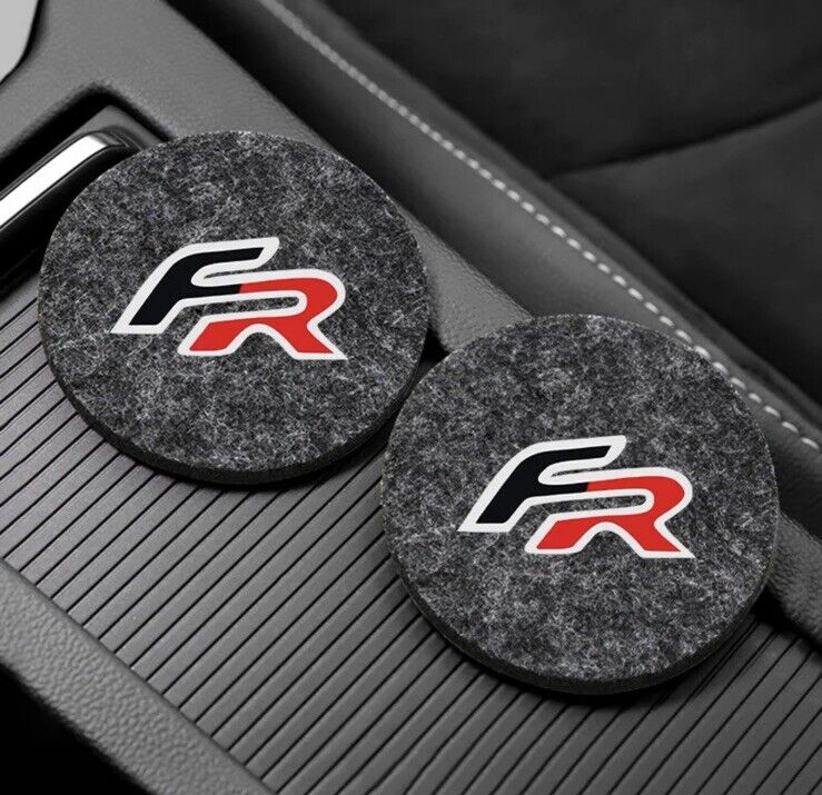 Seat FR Anti-Slip Drink Coaster Mat For Seat Ibiza Leon Arona Ateca FR 2pcs