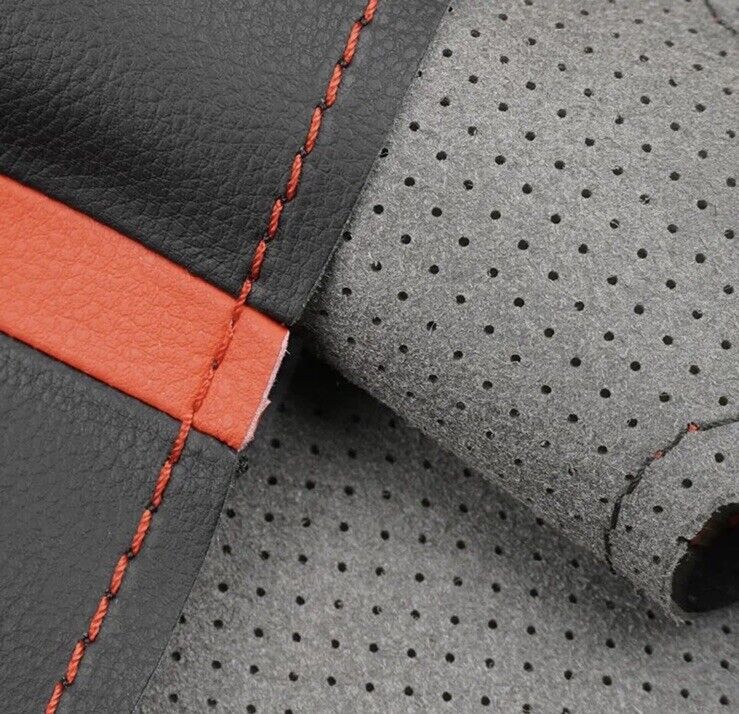 BMW 123456X Series M Sport Leather Steering Wheel Cover Self Stitch Red Blue