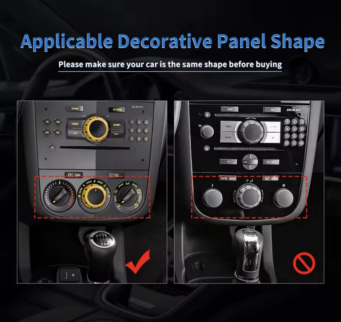 Vauxhall Corsa D 2007-2014 Red Carbon Fibre Centre Air Con Control Surround