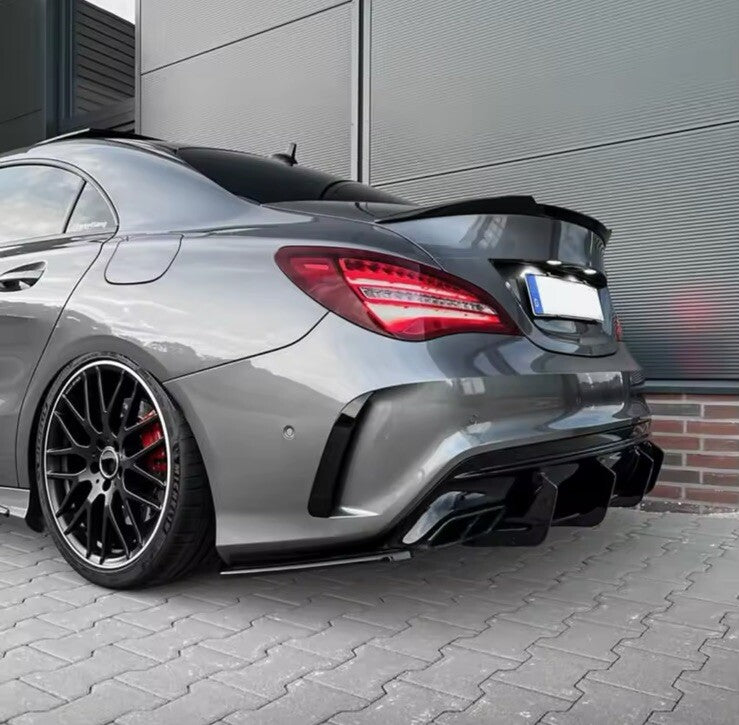 Mercedes CLA45 AMG C117 2016-2019 Rear Bumper Diffuser Blade Style Gloss Black