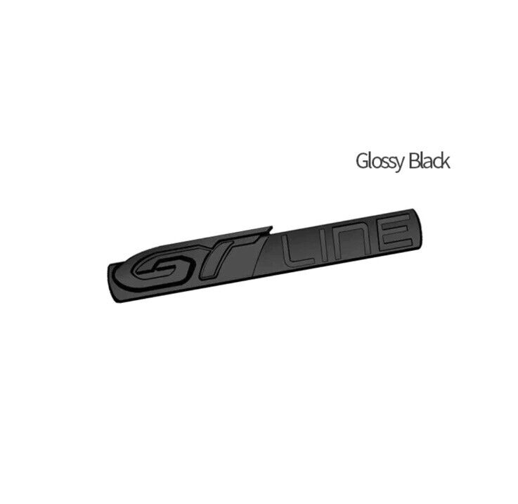 Peugeot Gloss Black GT Line Badge Metal For Peugeot GT Line Vehicles