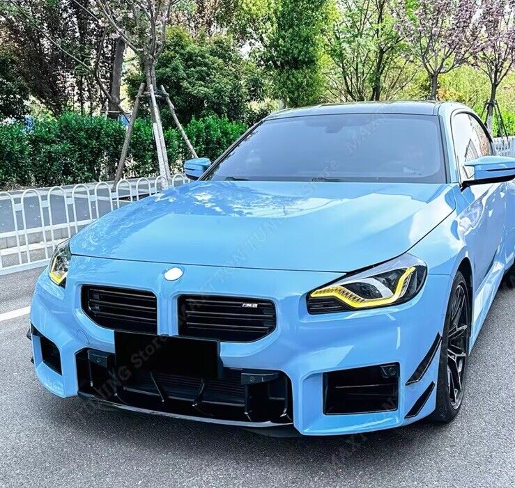 BMW M2 G87 2023-2024+ Gloss Black Front Bumper Side Canards Blades Fins 4pcs