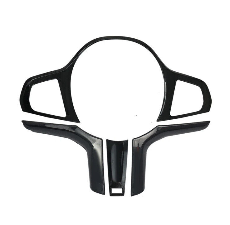 BMW 5 6 Series X3 X4 X5 X6 M Sport Gloss Black Steering Wheel Trim Cover 4pcs