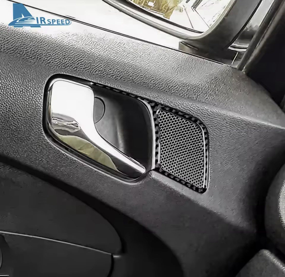 Vauxhall Corsa D 2007-2014 Carbon Fibre Interior Door Handle Trim Surrounds 4pcs