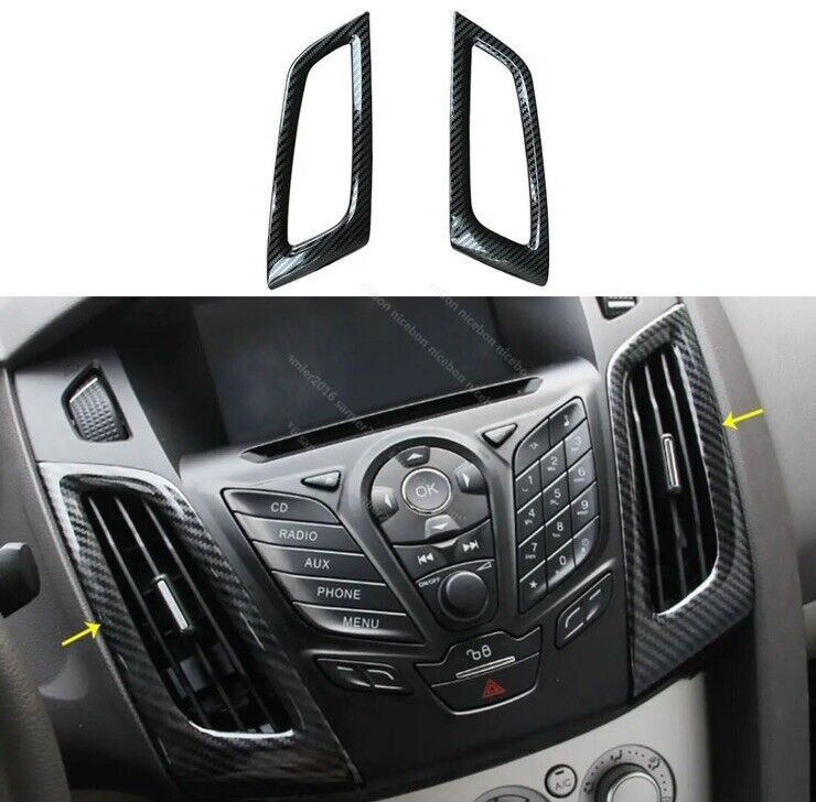 Ford Focus MK3 Carbon Fibre Effect Interior Centre Dash Air Con Vent Surrounds