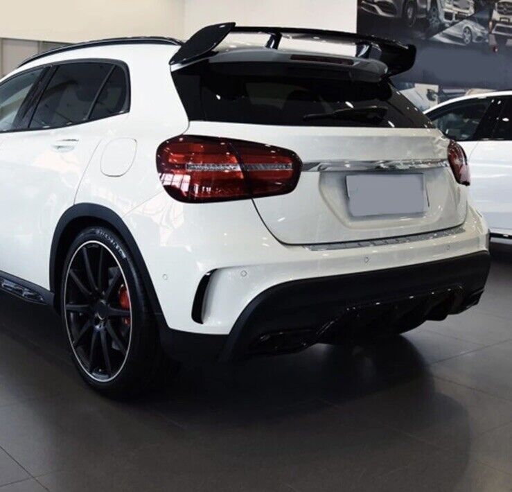 Gloss Black Rear Bumper Grille Vent Canards For Mercedes GLA45 AMG X156 2013-18