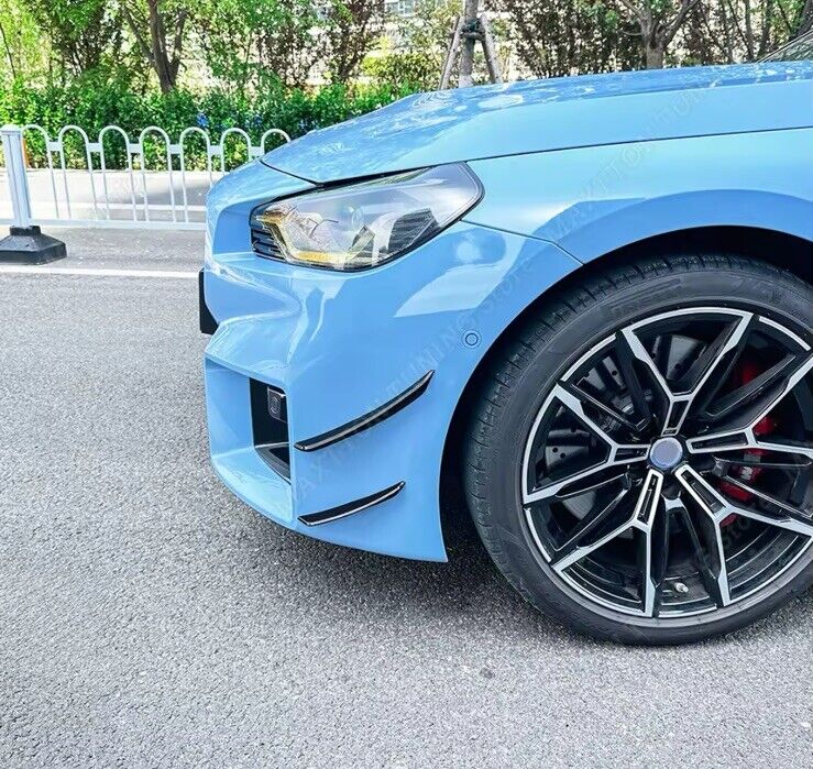 BMW M2 G87 2023-2024+ Gloss Black Front Bumper Side Canards Blades Fins 4pcs