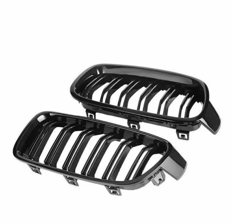 BMW 3 Series F30 F31 F35 M3 Style Gloss Black Double Slat Kidney Grilles