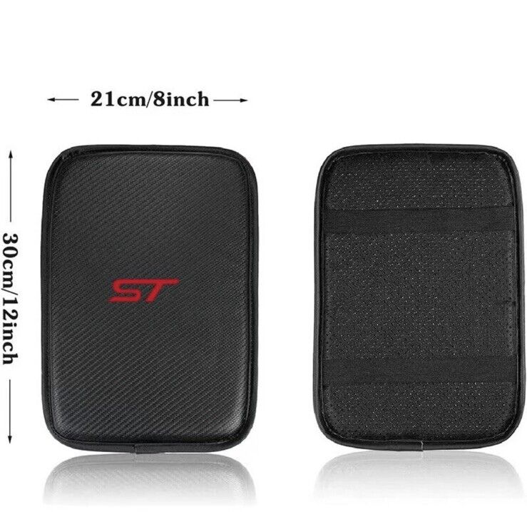 ST Armrest Cover Carbon Fibre Effect PU Leather For Ford Fiesta Focus ST