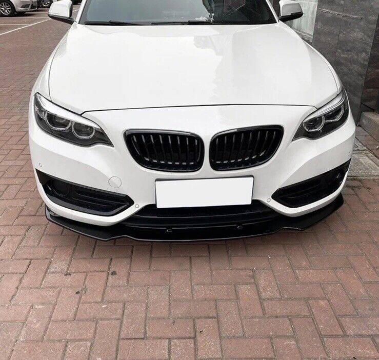 BMW 1 2 Series F20 F21 F22 F23 2014-2019 Gloss Black Front Splitter Bumper Lip