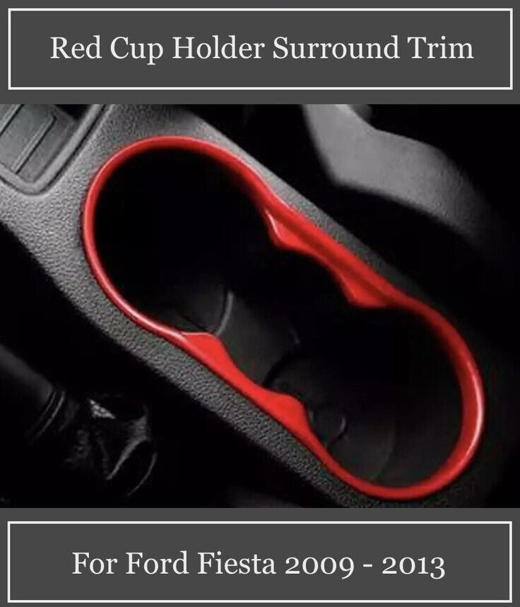 Ford Fiesta MK7 Red Cup Holder Surround Trim Centre Console Decoration Frame