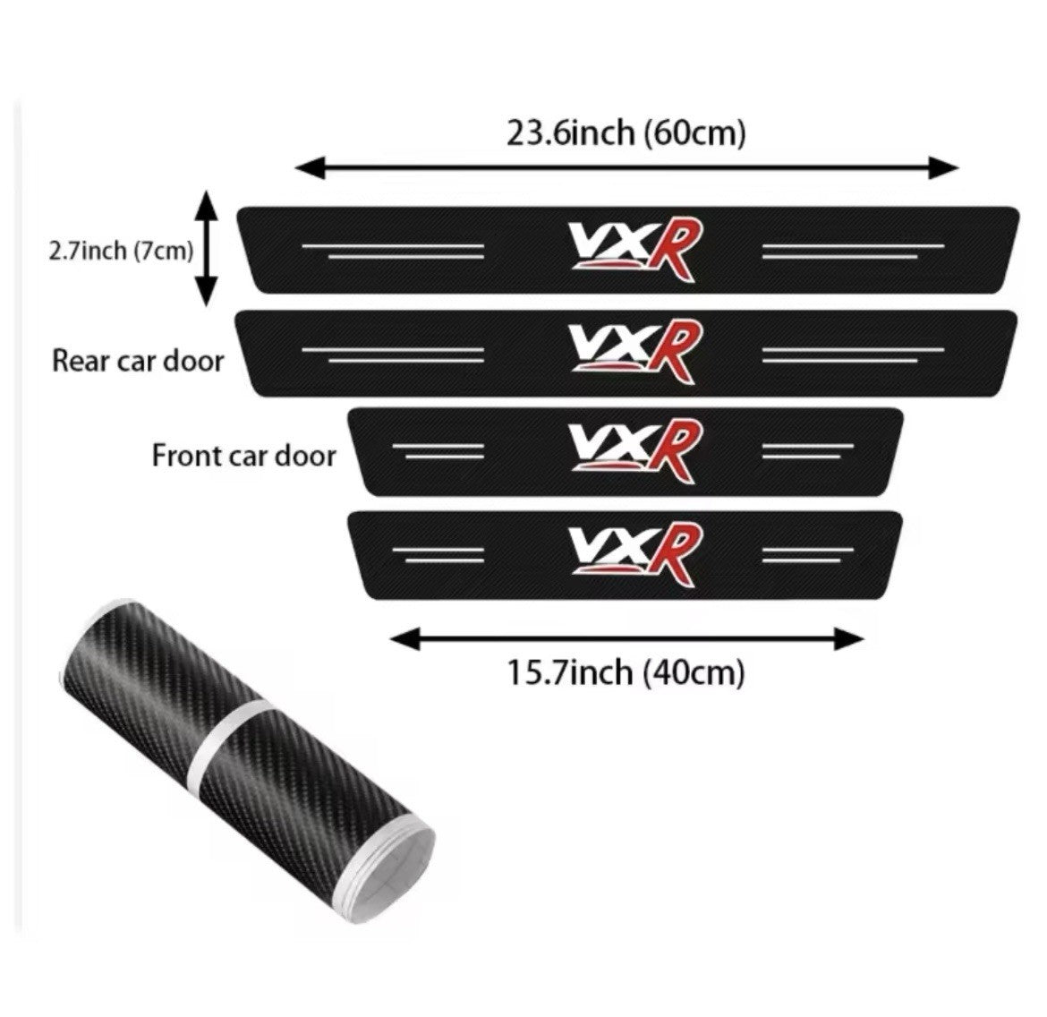 VXR Carbon Fibre Effect Adhesive Door Sill Strips For Vauxhall Astra Corsa 4pcs