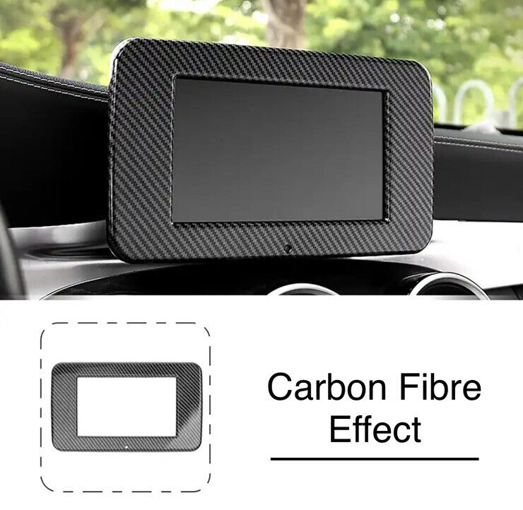 Carbon Fibre Effect Infotainment Screen Surround Cover For Mercedes C Class W205