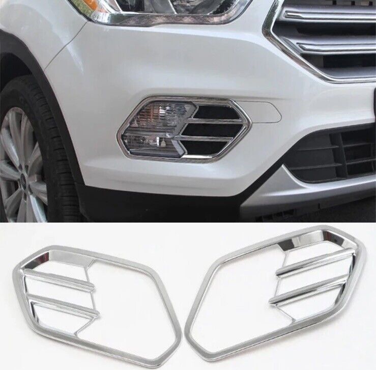 Ford Kuga 2017-2019 Chrome Front Fog Light Surrounds Frames Trims 2pcs