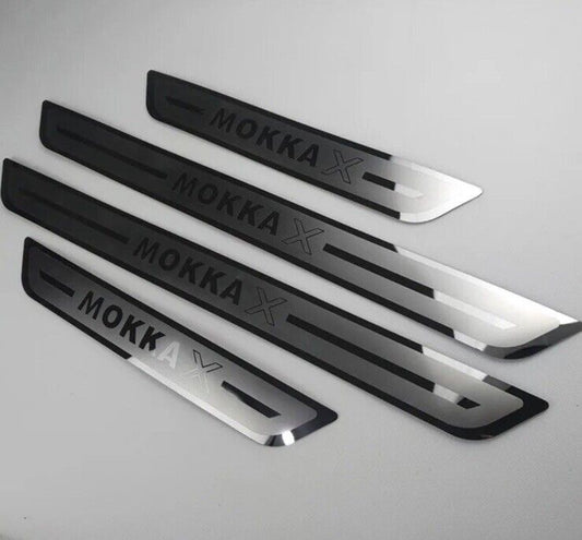 Vauxhall Mokka X Stainless Steel Door Sill Protector Strips Scuff Plates 4pcs