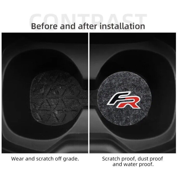 Seat FR Anti-Slip Drink Coaster Mat For Seat Ibiza Leon Arona Ateca FR 2pcs