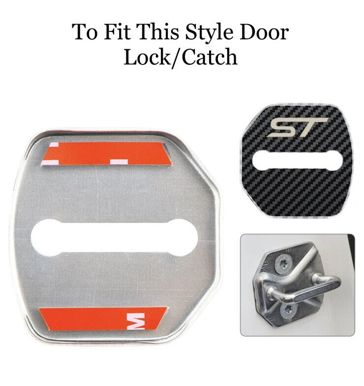 Ford ST Carbon Fibre Effect Door Lock Covers For Ford Fiesta Focus ST 4pcs