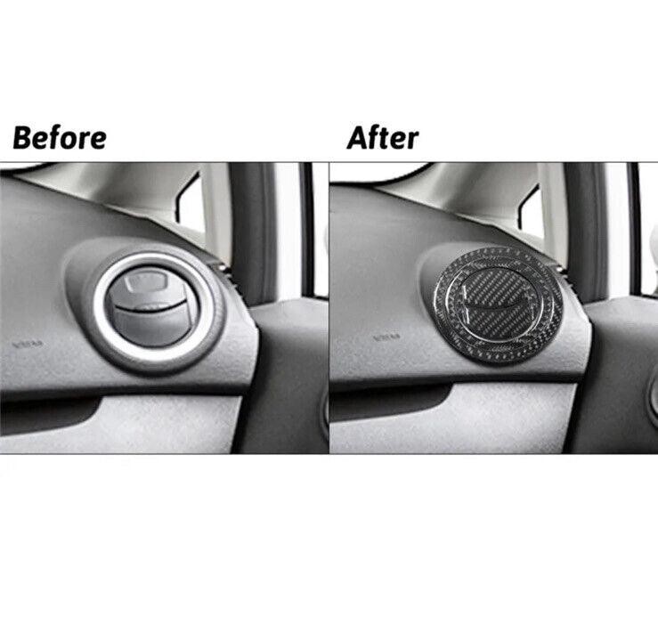 Ford Fiesta MK7 Carbon Fibre Air Con Outlet Vents Cover Trim Set 2pcs