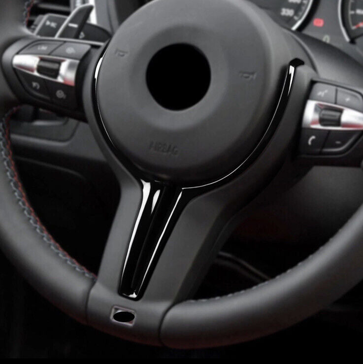 BMW M2 M3 M4 M5 M6 X5M X6M Gloss Black Steering Wheel Trim Cover Middle Section