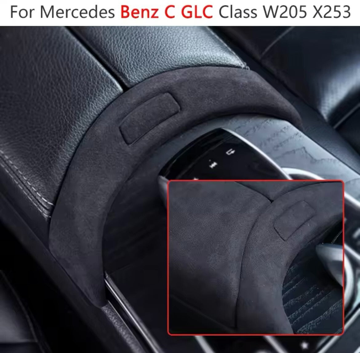 Mercedes C W205 GLC W253 X253 2015-2020 Centre Console Suede Armrest Button Trim