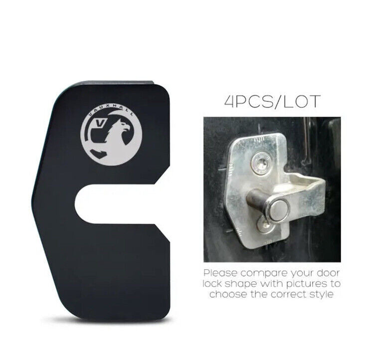 Vauxhall Astra Corsa Insignia Mokka Black Door Lock Catch Protector Covers 4pcs