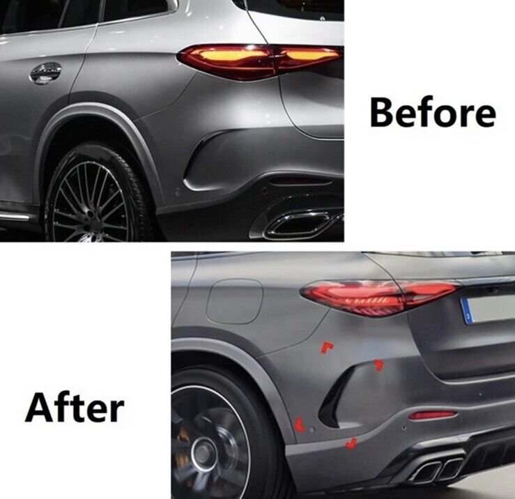 Mercedes GLC Class X254 2023+ Rear Bumper Grille Vent Canards Gloss Black 2pcs