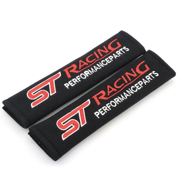 2pcs ST Racing Seatbelt Cover Shoulder Pads For Ford Fiesta Focus Puma ST