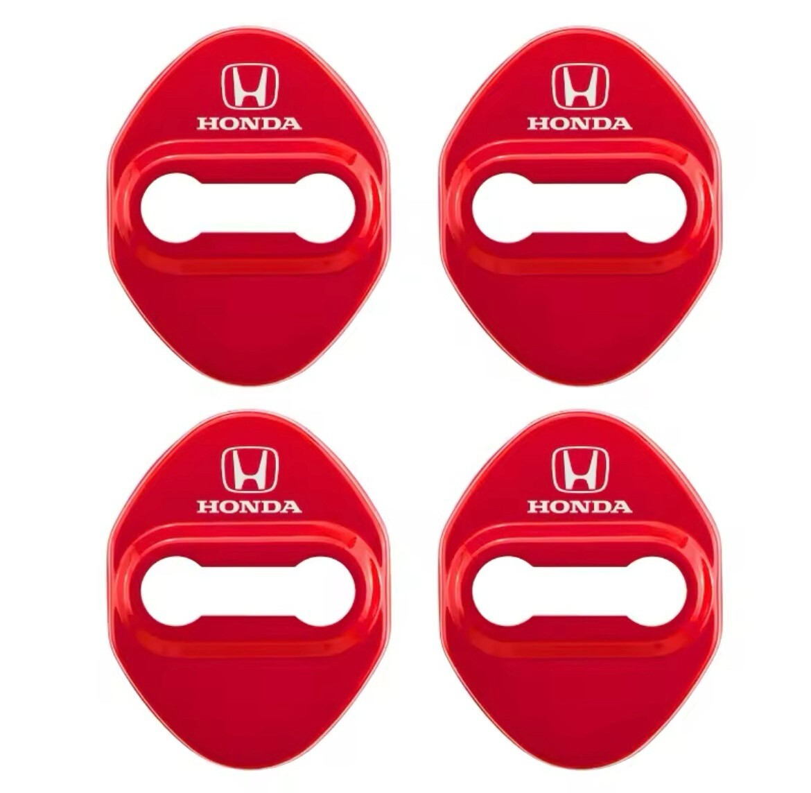 Honda CR-V Civic HR-V Red Stainless Steel Door Lock Catch Protector Covers 4pcs