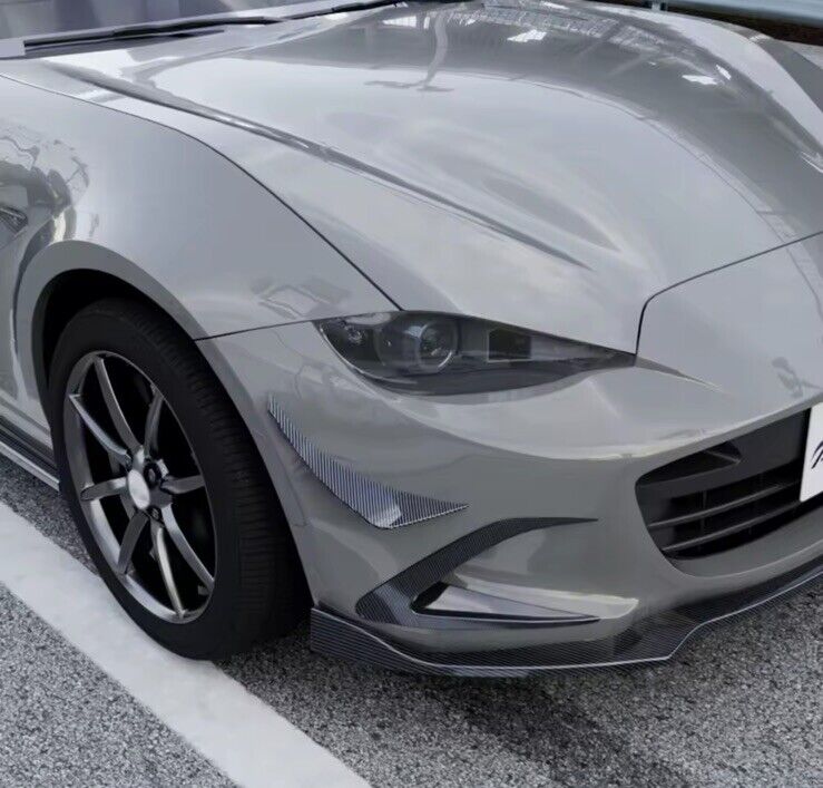 Mazda MX5 Miata ND 2016+ Carbon Fibre Front Bumper Side Canards Aero Blade Fins