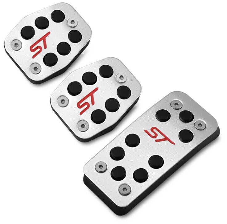 Metal Sport Pedal Covers For Ford Focus ST Kuga Manual Gas Brake Clutch Rest