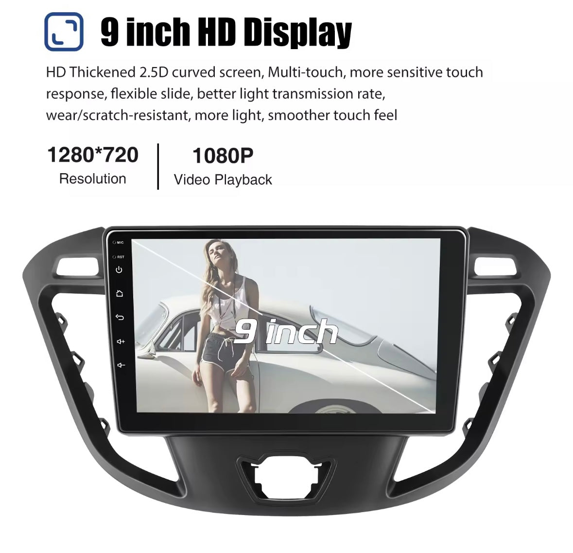 Ford Transit Custom 2012-2021 Screen Upgrade 9 Inch Touchscreen CarPlay Android Auto