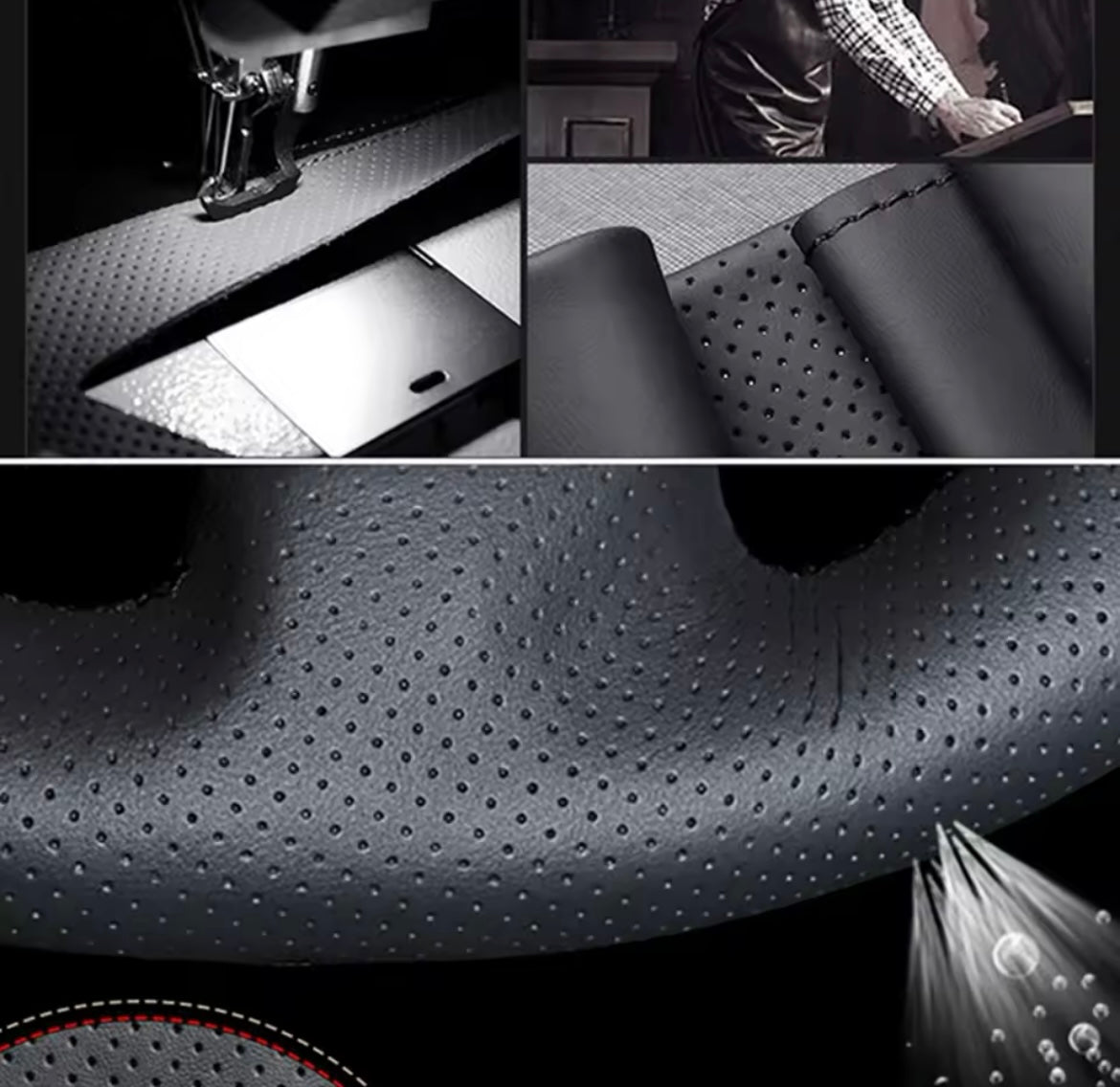 Audi S1 8X S3 8V Sportback S4 B8 Avant S6 C7 S5 8T S7 G8 RS Q3 8U SQ5 8R Faux Leather Self Stitch Steering Wheel Cover - Choose Your Colour