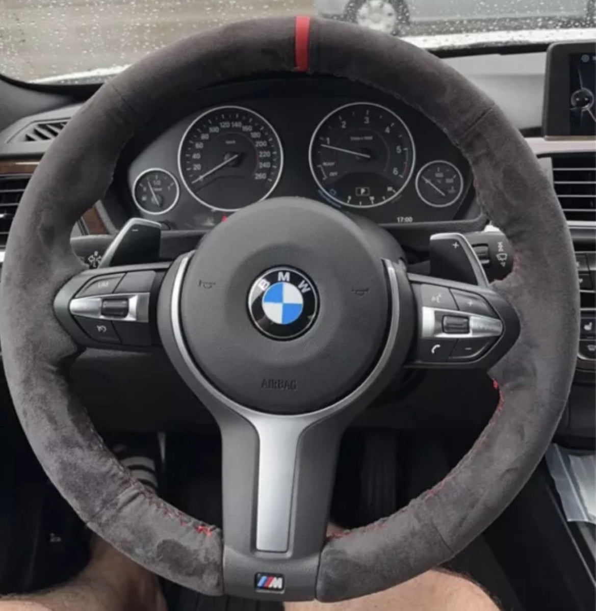 BMW 12345X Series F Chassis M Sport Suede Steering Wheel Cover Self Stitch - Choose Your Colour