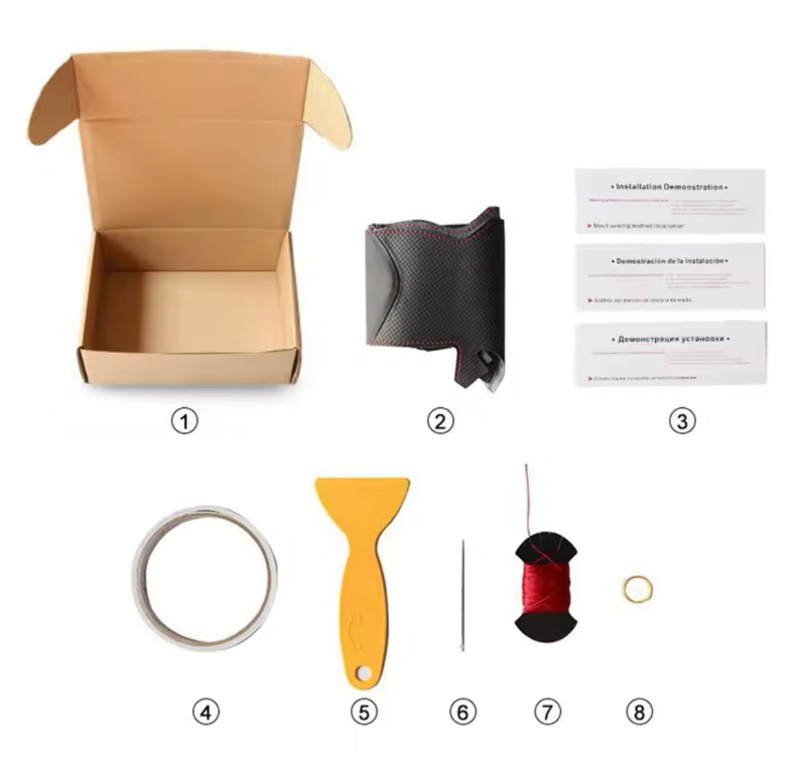 Volkswagen Golf Polo Passat Tiguan T-Roc Transporter Arteon Faux Leather Self Stitch Steering Wheel Cover - Choose Your Colour