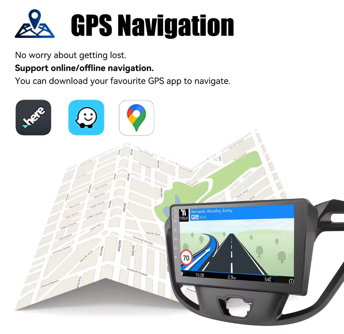 Ford Transit Custom 2012-2021 Screen Upgrade 9 Inch Touchscreen CarPlay Android Auto