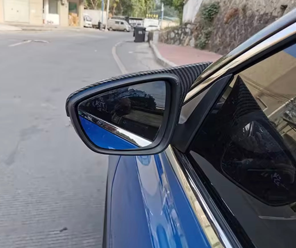Ford Focus MK4 2019-2021 Carbon Fibre Mirror Caps With Horn Style