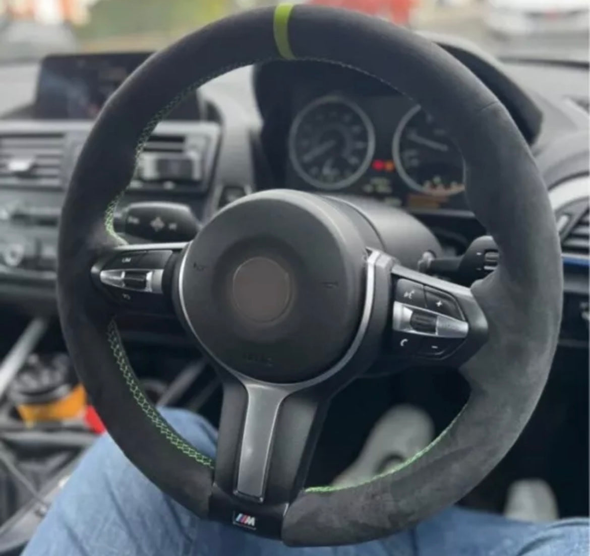 BMW 12345X Series F Chassis M Sport Suede Steering Wheel Cover Self Stitch - Choose Your Colour