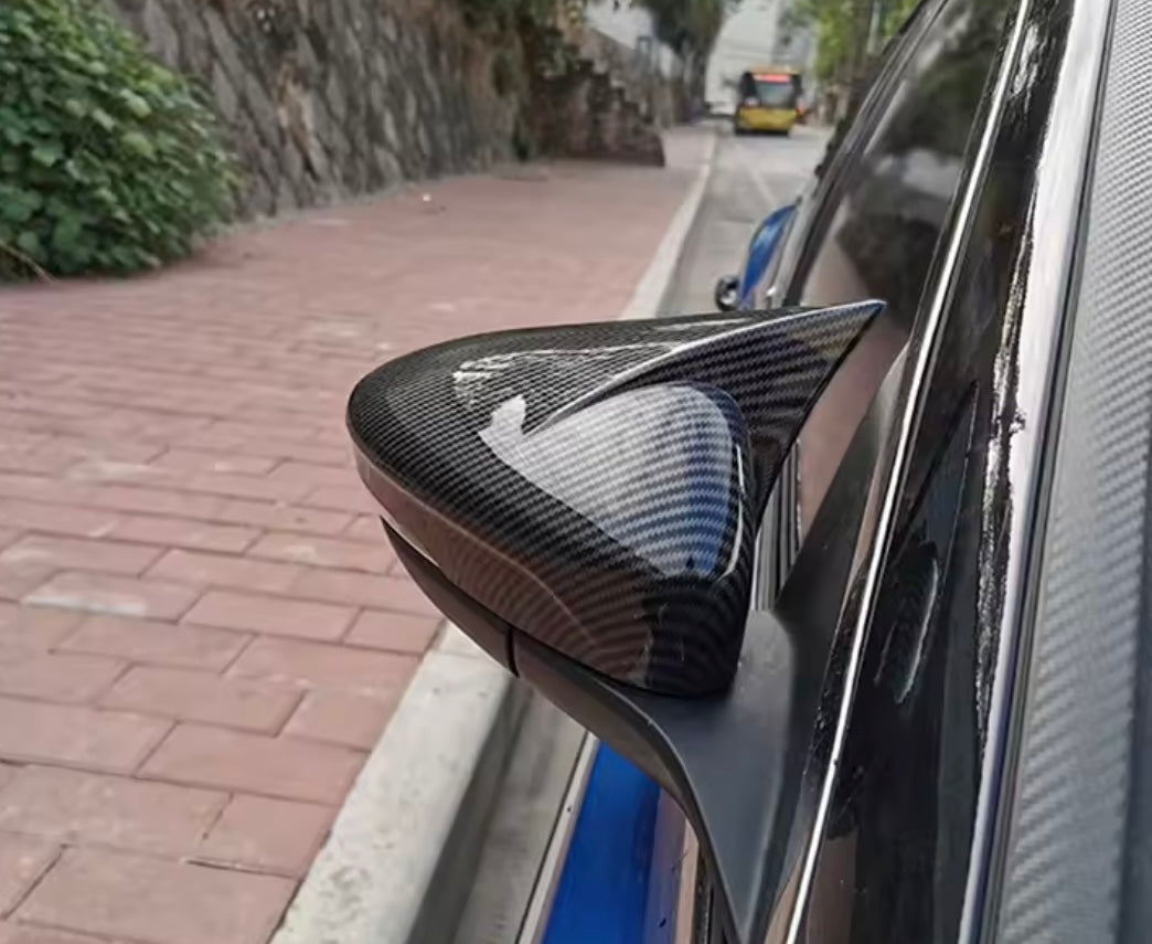 Ford Focus MK4 2019-2021 Carbon Fibre Mirror Caps With Horn Style