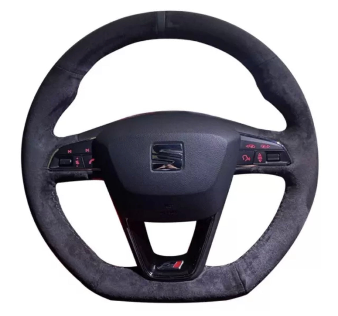 Seat Leon FR Cupra R Ibiza Ateca FR Suede Steering Wheel Cover Self Stitch - Choose Your Colour