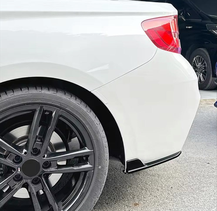 BMW 2 Series M Sport 2015-2019 Rear Spats Rear Bumper Side Splitters Gloss Black